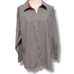 Multiples Black and White Gingham Button Down Shirt